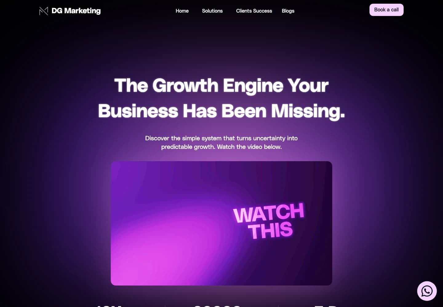DG Marketing website homepage, captured from the live project.